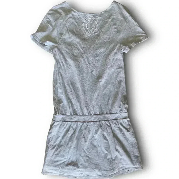 Vintage Juicy Couture Gray Short Sleeve Dress Logo Script Crown Embroidery S Y2K - Picture 3 of 11